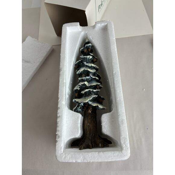 Dept. 56 Christmas Tree Village Pole Pine cold Cast Porcelain Box 8" Tall - Picture 6 of 6